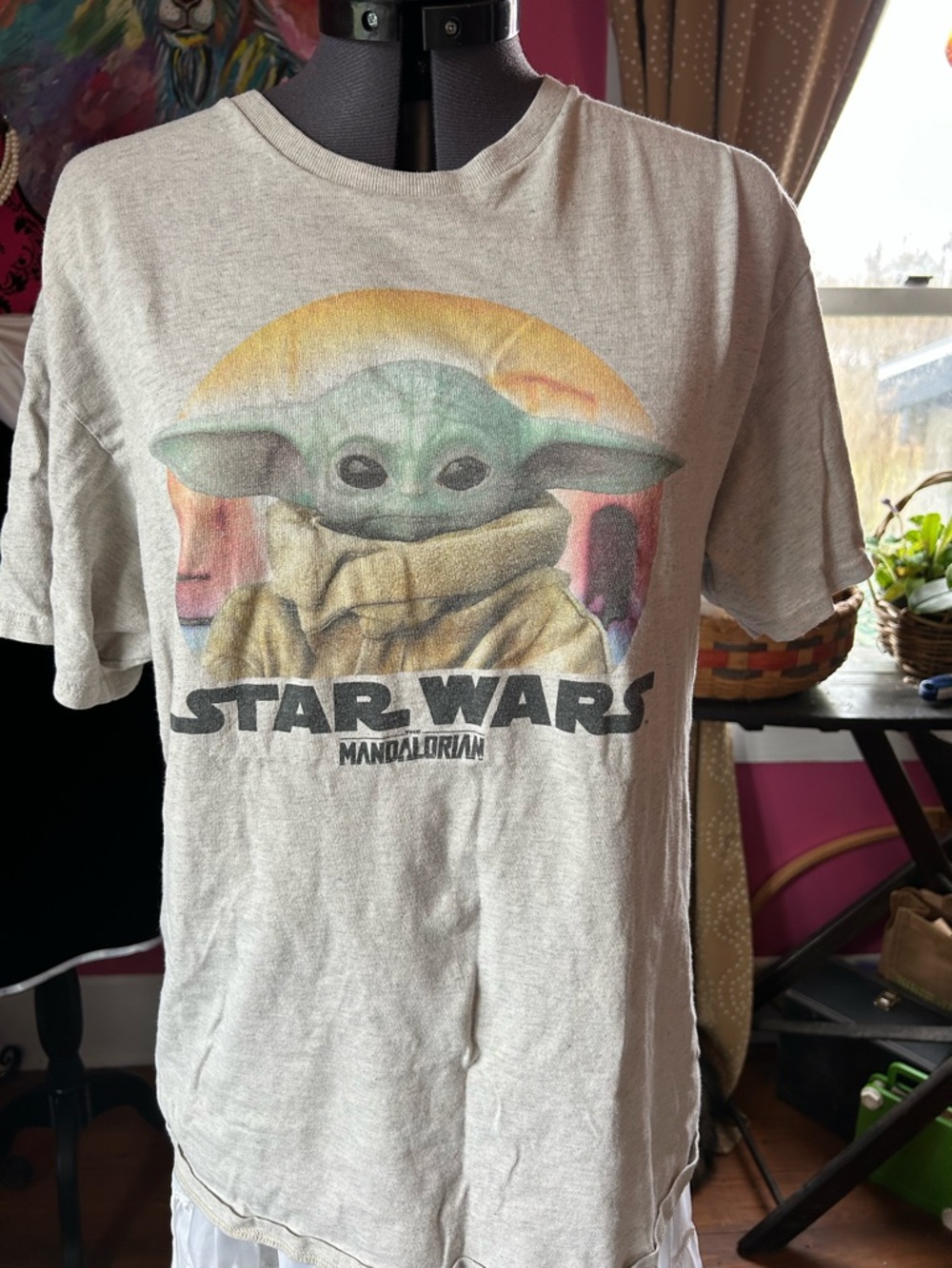 Star Wars Kids Tee with Grogu Graphic - Sand/Green